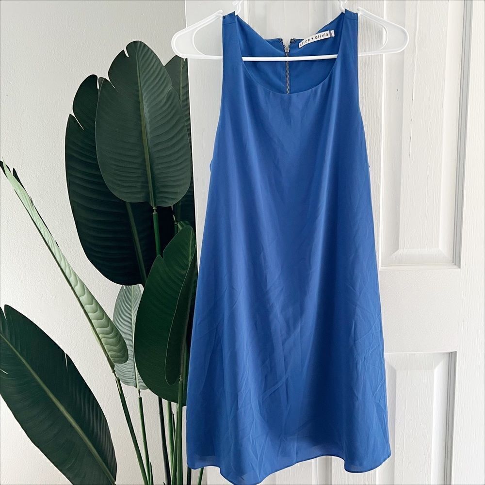 Alice + Olivia Racerback Silk Mini Dress